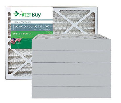 Picture of FilterBuy 16x30x4 MERV 13 Pleated AC Furnace Air Filter, (Pack of 6 Filters), 16x30x4 - Platinum