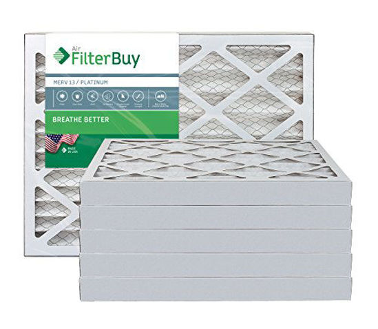 Picture of FilterBuy 17x22x2 MERV 13 Pleated AC Furnace Air Filter, (Pack of 6 Filters), 17x22x2 - Platinum