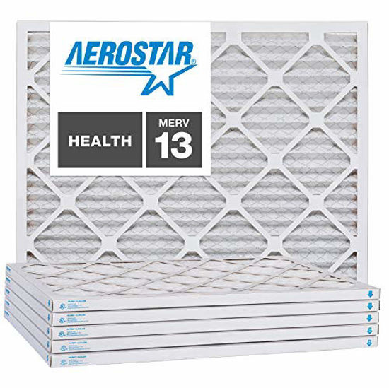 Picture of Aerostar 15x25x1 MERV 13, Pleated Air Filter, 15x25x1, Box of 6, Made in The USA