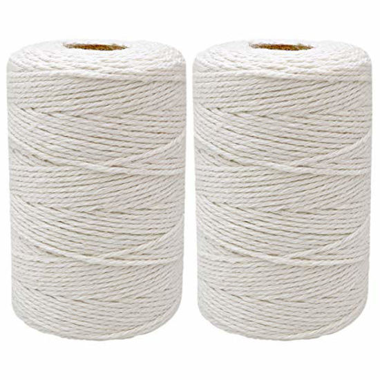 GetUSCart- 400 Meters/1312 Feet Cotton String,12-Ply Natural White String,Bakers  Twine for Tying Homemade Meat,Making Sausage,DIY Craft and Gardening  Applications