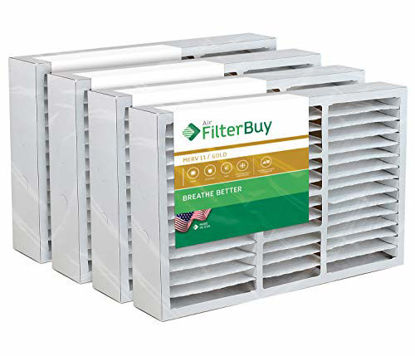 Picture of FilterBuy 19x20x4 / 19x20x5 Bryant Carrier FAIC0021A02 FILBBFNC0021 FILCCFNC0021 Compatible Pleated AC Furnace Air Filters (MERV 11, AFB Gold). Fits air cleaner models FNCCAB-0021 FNCCAB0021. 4 Pack.