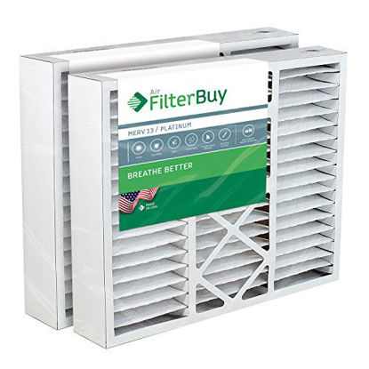 Picture of FilterBuy 21x21x5 Rheem Ruud PD540018 Compatible Pleated AC Furnace Air Filters (MERV 13, AFB Platinum). Fits air cleaner models RXFH-E21AM10 RXFH-E21AM13. 2 Pack.