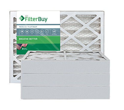 Picture of FilterBuy 18x18x4 MERV 13 Pleated AC Furnace Air Filter, (Pack of 4 Filters), 18x18x4 - Platinum