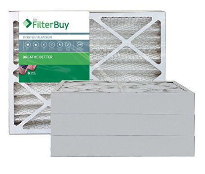 Picture of FilterBuy 20x22x4 MERV 13 Pleated AC Furnace Air Filter, (Pack of 4 Filters), 20x22x4 - Platinum