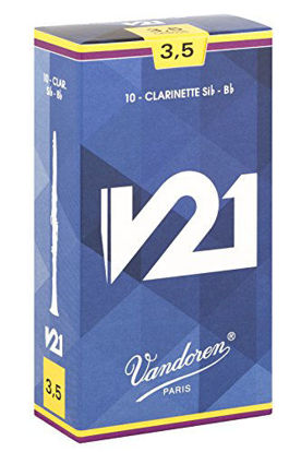Picture of Vandoren CR8035 Bb Clarinet V21 Reeds Strength 3.5; Box of 10