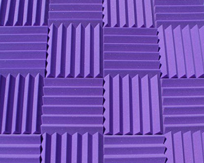 Picture of Soundproofing Acoustic Studio Foam - Purple Color - Wedge Style Panels 12x12x2 Tiles - 4 Pack