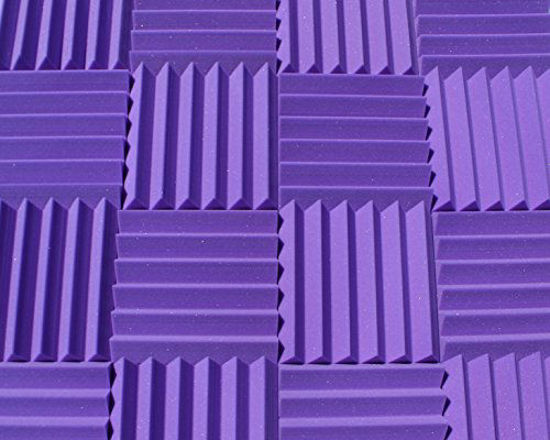 Picture of Soundproofing Acoustic Studio Foam - Purple Color - Wedge Style Panels 12x12x2 Tiles - 4 Pack