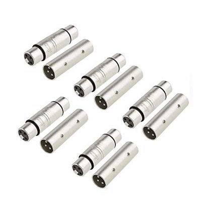 Picture of CableCreation [5-Pair] XLR Female to Female & XLR Male to Male 3PIN Adapter Connector Compatible Microphone,Mixer,Silver