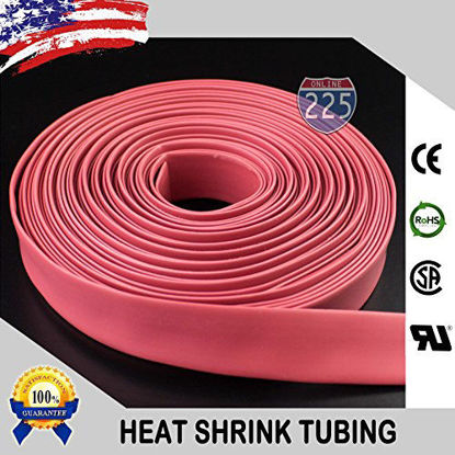 Picture of 10 FT 1" 25mm Polyolefin Red Heat Shrink Tubing 2:1 Ratio
