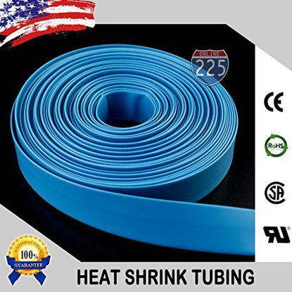 Picture of 10 FT 1" 25mm Polyolefin Blue Heat Shrink Tubing 2:1 Ratio