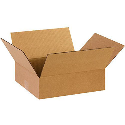 Picture of Partners Brand P14124 Flat Corrugated Boxes, 14"L x 12"W x 4"H, Kraft (Pack of 25)