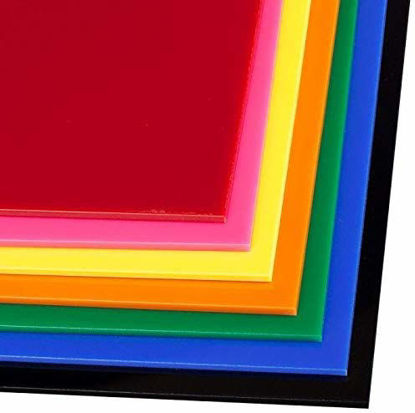Picture of SOURCEONE.ORG Premium 1/8 th Inch Thick Acrylic Plexiglass Sheet (Red, 8" x 8")