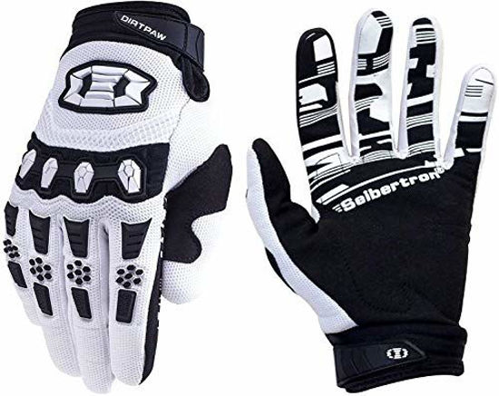 Picture of Seibertron Dirtpaw Unisex BMX MX ATV MTB Racing Mountain Bike Bicycle Cycling Off-Road/Dirt Bike Gloves Road Racing Motorcycle Motocross Sports Gloves Touch Recognition Full Finger Glove White XS