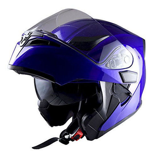 Picture of 1Storm Motorcycle Modular Full Face Helmet Flip up Dual Visor Sun Shield: HB89 Glossy Blue