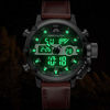 Picture of MEGALITH Mens Sports Watches Black Military Digital Gents Watch Leather Chronograph Waterproof Wrist Watches for Man Boys with Led Light Quartz Multifunction Cool Watches Alarm Stopwatch Calendar