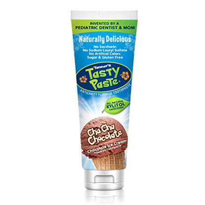 Picture of Tanner's Tasty Paste Cha Cha Chocolate - Anticavity Fluoride Childrens Toothpaste/Great Tasting, Safe, and Effective Chocolate Flavored Toothpaste for Kids (4.2 oz.)