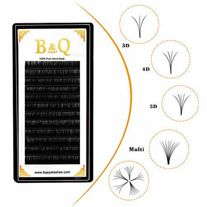 Picture of Easy Fan Volume Lash Extensions 0.05 0.07 0.10 mm Automatic Blooming Flower Lashes C curl D curl Self Fanning Lashes Auto Fan 3D 4D 5D 8-15 Mix Length (D-0.07-13mm)