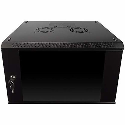 Picture of NavePoint 6U Wall Mount Consumer Series Server Cabinet Network Enclosure Locks, Fan