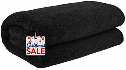 Picture of Cotton Paradise Luxury Hotel & Spa Quality, Absorbent & Soft Decorative Kitchen & Bathroom Turkish Towels (40" x 80" Bath Sheet, Coal Black)