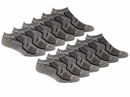 Picture of Saucony Men's Multi-Pack Bolt Performance Comfort Fit No-Show Socks, Grey Black (12 Pairs), Shoe Size: 8-12