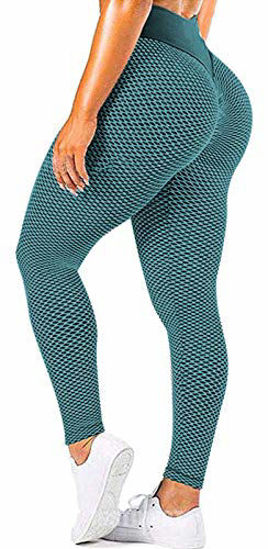 GetUSCart- JGS1996 Women's High Waist Yoga Pants Tummy Control Workout  Ruched Butt Lifting Stretchy Leggings Textured Booty Tights