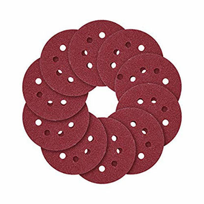 Picture of 5-Inch 8-Hole Hook and Loop Sanding Discs 70PCS, 40/80/120/240/320/600/800 Assorted Grits Sandpaper - Pack of 70