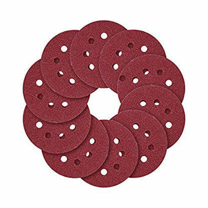 Picture of 5-Inch 8-Hole Hook and Loop Sanding Discs 70PCS, 40/80/120/240/320/600/800 Assorted Grits Sandpaper - Pack of 70