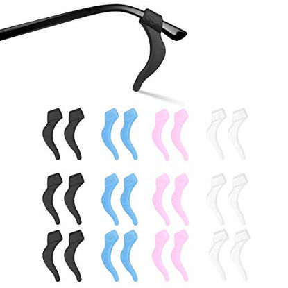 Picture of SMARTTOP Eyeglasses Ear Grip - Soft Comfortable Anti-slip Holder- Silicone Ear Hook Eyeglass Temple Tips Sleeve Retainer for Glasses, Sunglasses, 12 pairs 4 Color)
