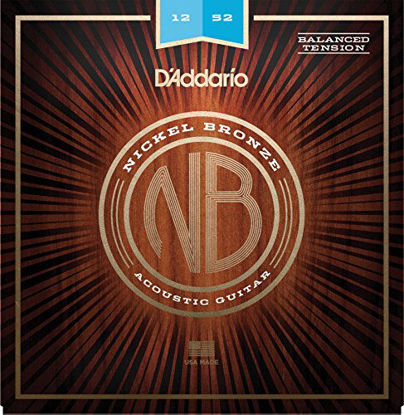 Picture of D'Addario NB1252BT Nickel Bronze Acoustic Guitar Strings, Balanced Tension Light, 12-52