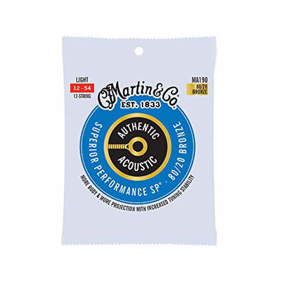Picture of Martin Authentic Acoustic MA190 Light-Gauge Acoustic Guitar Strings, 80/20 Bronze