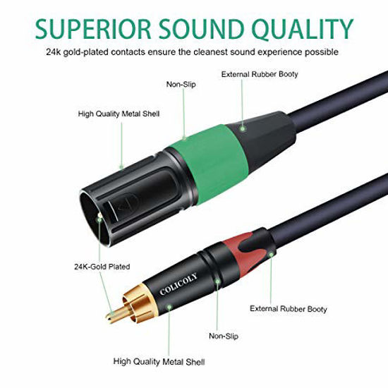GetUSCart COLICOLY RCA to XLR Cable, Dual RCA Male to Dual XLR Male