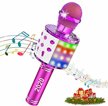 Picture of Wireless Bluetooth Karaoke Microphone, 4-in-1 Portable Handheld Karaoke Mic Speaker Machine, Christmas Birthday Home Party for Android/iPhone/PC or All Smartphone