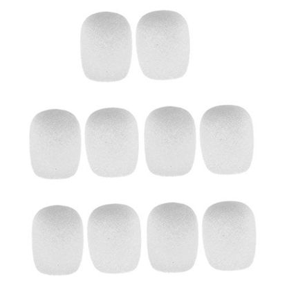 Picture of Pack of 10 Sponge Lapel Lavalier Clip-on Microphone Wind Muff Windshield - White