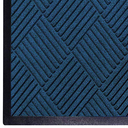 Picture of WaterHog Diamond | Commercial-Grade Entrance Mat with Rubber Border - Indoor/Outdoor, Quick Drying, Stain Resistant Door Mat (Navy, 3' x 6')