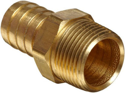 Picture of Anderson Metals Brass Hose Fitting, Connector, 3/16" Barb x 1/4" Male Pipe