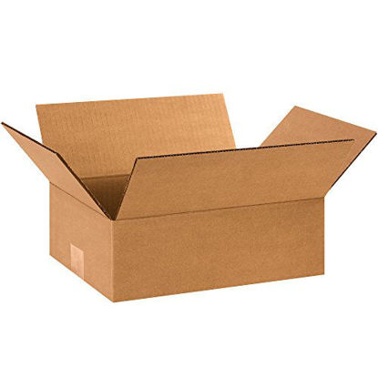 Picture of Partners Brand P1294 Flat Corrugated Boxes, 12"L x 9"W x 4"H, Kraft (Pack of 25)