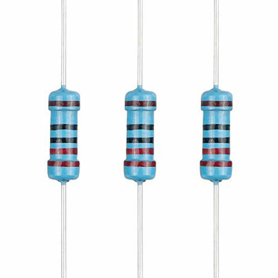Picture of EDGELEC 100pcs 220 ohm Resistor 1/2w (0.5Watt) ±1% Tolerance Metal Film Fixed Resistor, Multiple Values of Resistance Optional