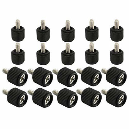Picture of RuiLing 20pcs 6#-326 PC Case Thumb Screws Phillips Head Toolless Adjustment Hand-Tighten Computer Screw Black