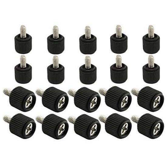 Picture of RuiLing 20pcs 6#-326 PC Case Thumb Screws Phillips Head Toolless Adjustment Hand-Tighten Computer Screw Black
