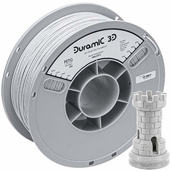 Picture of DURAMIC 3D PETG Printer Filament 1.75mm Marble, 3D Printing Filament with Build Surface 200 x 200mm, 1kg Spool(2.2lbs), Dimensional Accuracy +/- 0.05 mm
