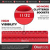 Picture of Olsa Tools Magnetic Socket Organizer | 1/4-inch Drive | SAE RED | Holds 26 Sockets | Premium Quality Tools Organizer