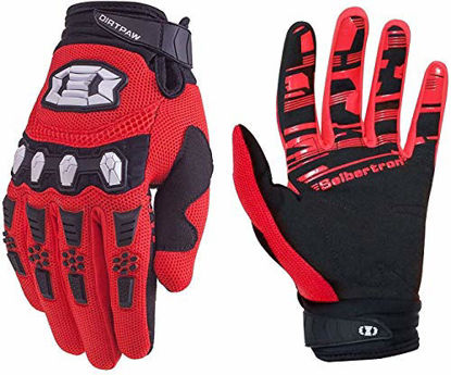 Picture of Seibertron Dirtpaw Unisex BMX MX ATV MTB Racing Mountain Bike Bicycle Cycling Off-Road/Dirt Bike Gloves Road Racing Motorcycle Motocross Sports Gloves Touch Recognition Full Finger Glove Red S