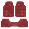 Picture of BDK Universal Fit 3-Piece Set Metallic Design Car Floor Mat-Heavy Duty All Weather with Rubber Backing (Wine Red), MT-643-RD