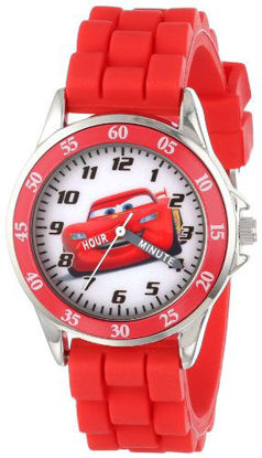 Picture of Cars Kids' Analog Watch with Silver-Tone Casing, Red Bezel, Red Strap - Official Cars Lightning McQueen Character on The Dial, Time-Teacher Watch, Safe for Children - Model: CZ1009