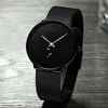 Picture of Mens Watches Ultra-Thin Minimalist Waterproof-Fashion Wrist Watch for Men Unisex Dress with Stainless Steel Mesh Band-Silver Hands