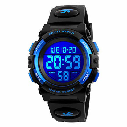 Picture of Boys Watch Digital Sports 50M Waterproof Electronic Childrens Watches Alarm Clock 12/24 H Stopwatch Calendar Boy Girl Wristwatch - Blue