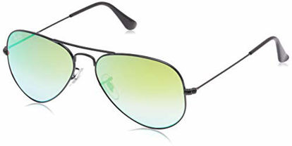 Picture of Ray-Ban Unisex-Adult RB3025 Classic Sunglasses, Shiny Black/Green Mirror Gradient, 58 mm