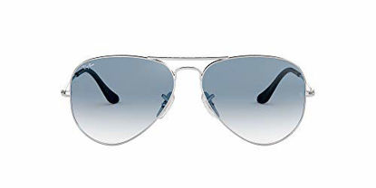 Picture of Ray-Ban Unisex-Adult RB3025 Classic Sunglasses, Silver/Light Blue Gradient, 62 mm