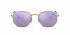 Picture of Ray-Ban Unisex-Adult RB3548N Flat Lens Sunglasses, Shiny Gold/Lilac Flash, 54 mm