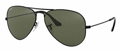 Picture of Ray Ban RB3025 AVIATOR LARGE METAL 002/58 58M Black/Green, Black, Size 58 mm